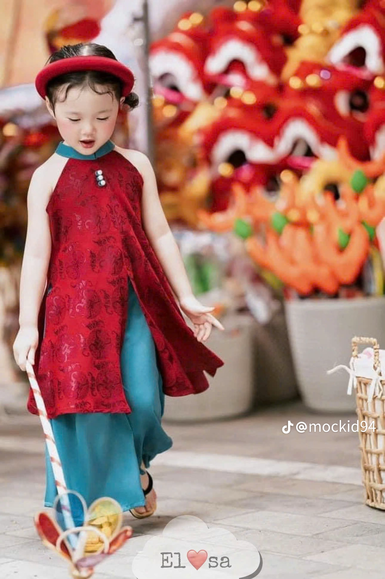 SET ÁO DÀI 4 TÀ SIÊU XINH CHO BÉ GÁI